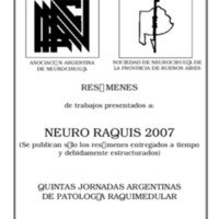 Quintas jornadas argentinas de patología raquimedular 