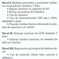 Tabla 2. Niveles de tratamiento para fístula de LCR